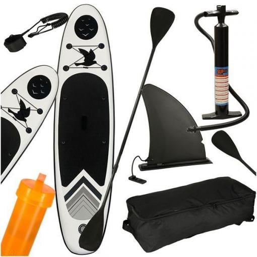 SUP nafukovací prkno paddleboard 320 cm, 150 kg, černo-bílé