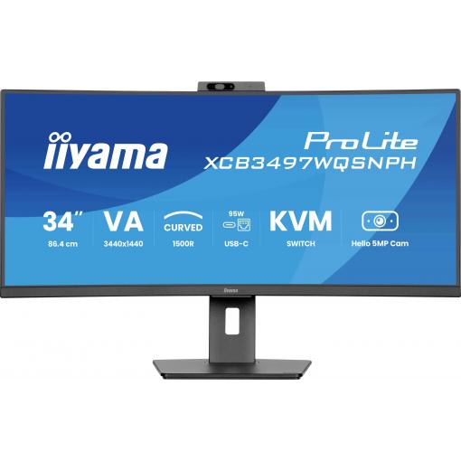 Iiyama XCB3497WQSNPH-B1 LED monitor 86.4 cm (34 palec)3440 x 1440 Pixel, 21:9, 0.4 ms, VA LED