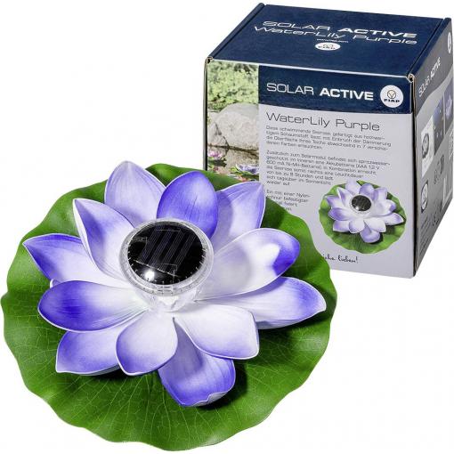 FIAP 3206-2 SOLAR ACTIVE WaterLily Purple solární dekorativní osvětlení květina LED pevně vestavěné LED nachová