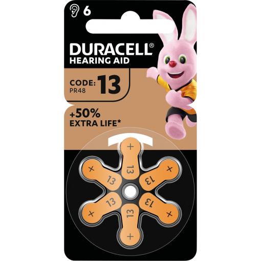 Duracell Baterie do naslouchátek ZA 13 1.45 V 1 ks 290 mAh zinko-vzduchová DURACELL - Batterie Hörgeraete EasyTab 13 PR48 NEU 6St. - Batterie - 1,4 V