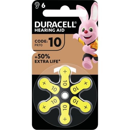 Duracell Baterie do naslouchátek ZA 10 1.45 V 6 ks 100 mAh zinko-vzduchová