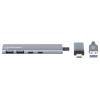 Manhattan 181075 USB Hub 2 + 2 port USB-A, USB-C® USB 3.0 5 GBit/s s hliníkovým krytem, s konektorem USB C vesmírná šedá 181075