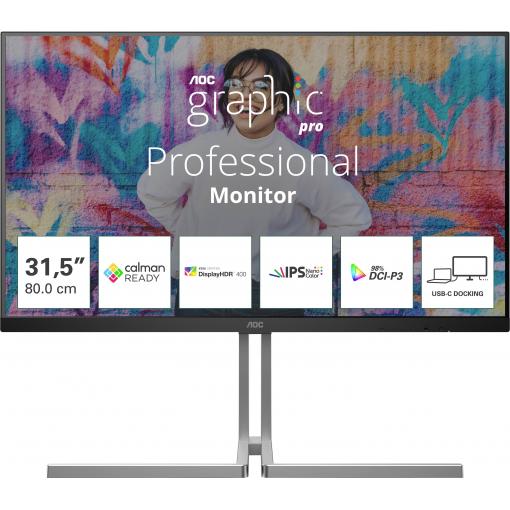 AOC U32U3CV LCD monitor 80 cm (31.5 palec)3840 x 2160 Pixel, 16:9, 4 ms, IPS LCD