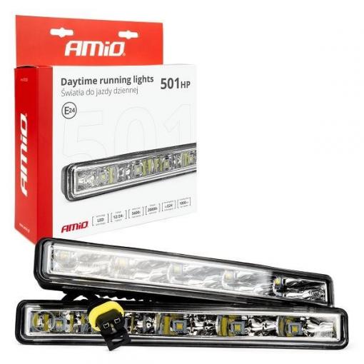 LED světla pro denní svícení AMiO DRL 501 HP, 12/24 V, 2 ks