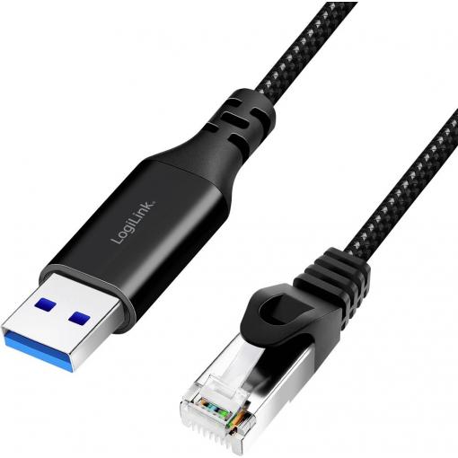 LogiLink USB 3.0 kabelový adaptér [1x USB 3.0 zástrčka A - 1x RJ45 zástrčka 8p8c] CU0406 10.00 m