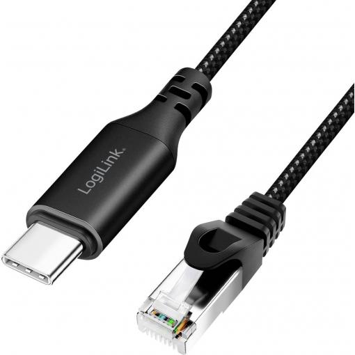 LogiLink USB 3.0 kabelový adaptér [1x USB-C® USB 3.2 (Gen 1) - 1x RJ45 zástrčka 8p8c] CU0413 3.00 m
