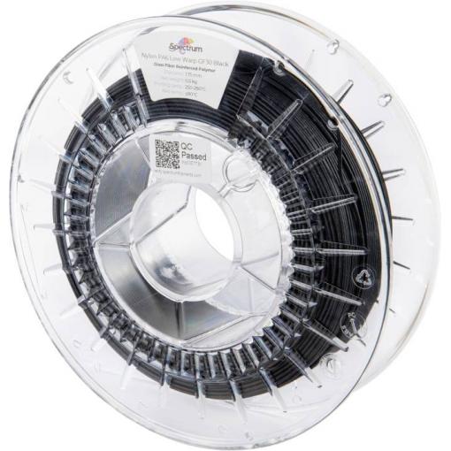 Spectrum Filaments 80740 PA6 Low Warp GF30 vlákno pro 3D tiskárny PA6-GF Zesílena skelnými vlákny, Žáruvzdorné, chemicky odolné, Matná 1.75 mm 500 g černá 1 ks