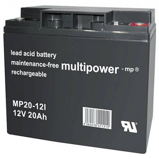 multipower MP20-12I 142653 olověný akumulátor 12 V 20 Ah olověný se skelným rounem (š x v x h) 76 x 167 x 181 mm šroubované M5 bezúdržbové, nepatrné vybíjení