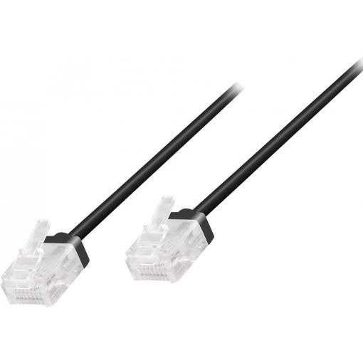 LogiLink CQ3063U RJ45 síťové kabely, propojovací kabely CAT 6A U/UTP 3.00 m černá extrémně tenký , flexibilní provedení, samozhášecí, bez halogenů 1 ks
