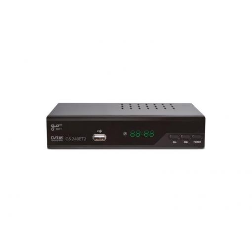 Set-top box GoSAT GS240ET2 DVB-T2 FullHD s HEVC H.265, USB přijímač