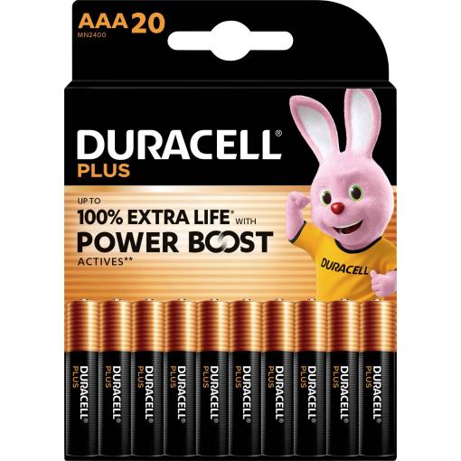 Duracell Plus Power Boost mikrotužková baterie AAA alkalicko-manganová 1.5 V 20 ks