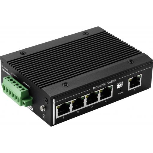 TRU COMPONENTS TC-13427356 TC-XL-205GP průmyslový ethernetový switch 1 + 4 porty 10 / 100 / 1000 MBit/s funkce PoE