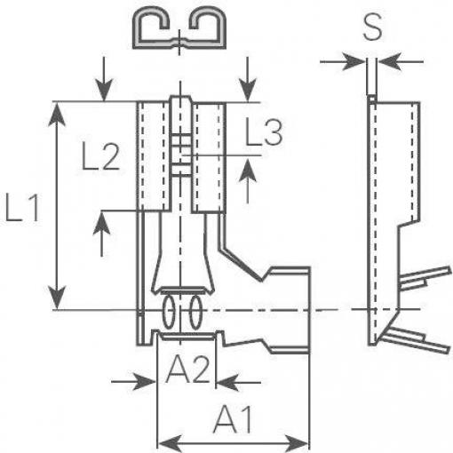 Vogt Verbindungstechnik 380208.67 faston zásuvka Šířka zástrčky: 4.8 mm Tloušťka konektoru: 0.8 mm 90 ° bez izolace kov 1 ks