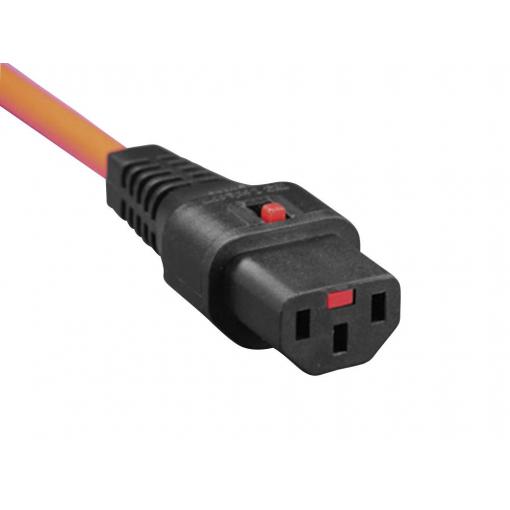 Kash IEC připojovací kabel C13/C14 IEC C13 zásuvka 10 A - úhlová zástrčka s ochranným kontaktem černá, oranžová 2.00 m 1 ks