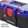 WorkPro 410 x 230 x 205 mm WP283001 box na nářadí, modrá, černá