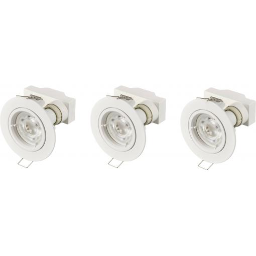 Sygonix SY-6417588 LED vestavné svítidlo, LED, GU10, 3 W, bílá, sada 3 ks