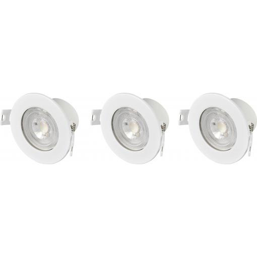 Sygonix SY-6417586 LED vestavné svítidlo sada 3 ks teplá bílá až neutrální bílá LED LED 5.5 W bílá