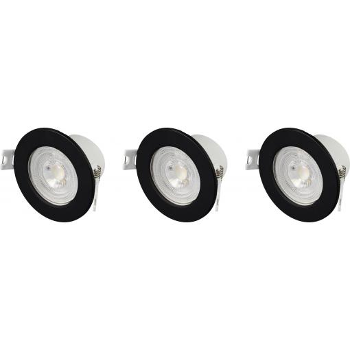 Sygonix SY-6418012 LED vestavné svítidlo, LED, LED, 5.5 W, černá, sada 3 ks