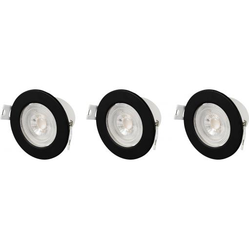 Sygonix SY-6418010 LED vestavné svítidlo, LED, LED, 5.5 W, černá, sada 3 ks