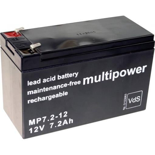 multipower MP7,2-12 MP7.2-12 olověný akumulátor 12 V 7.2 Ah olověný se skelným rounem (š x v x h) 65 x 102 x 151 mm póly kontaktu bezúdržbové, nepatrné