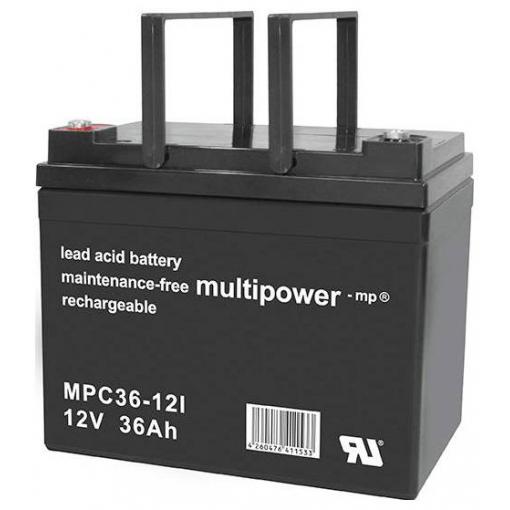 multipower MPC36-12I 302193 olověný akumulátor 12 V 36 Ah olověný se skelným rounem (š x v x h) 197 x 168 x 131 mm šroubované M6 odolné proti více cyklům,