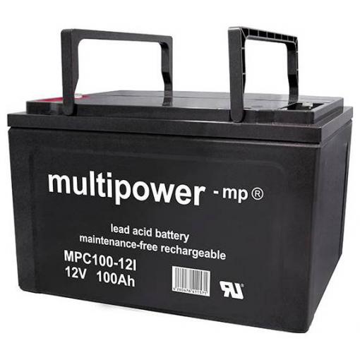multipower MPC100-12I 117751 olověný akumulátor 12 V 100 Ah olověný se skelným rounem (š x v x h) 338 x 217 x 170 mm šroubované M6 odolné proti více cyklům,