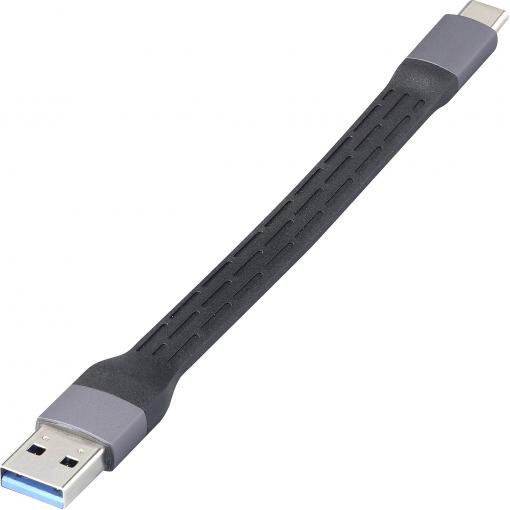 Renkforce USB kabel USB 2.0 0.15 m černá flexibilní provedení, s LED RF-6738048