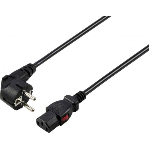 Sygonix SY-6733072 IEC kabel černá 2 m zablokovatelný