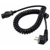 Sygonix SY-6733074 IEC kabel černá 3 m zablokovatelný , spirálový kabel