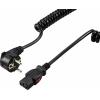 Sygonix SY-6733074 IEC kabel černá 3 m zablokovatelný , spirálový kabel