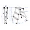 TOOLCRAFT TO-10104642 Slitina hliníku stupňovitý dvojitý žebřík skládací, Montáž bez nářadí stříbrná EN 14183 2.87 kg