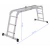 TOOLCRAFT TO-10104645 hliník víceúčelový žebřík skládací max.prac. výška: 4.3 m stříbrná 15.7 kg