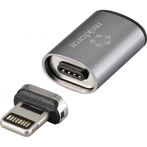 Renkforce USB-C®, Apple iPad/iPhone/iPod adaptér [1x USB-C® zásuvka - 1x dokovací zástrčka Apple Lightning] magnetická zástrčka