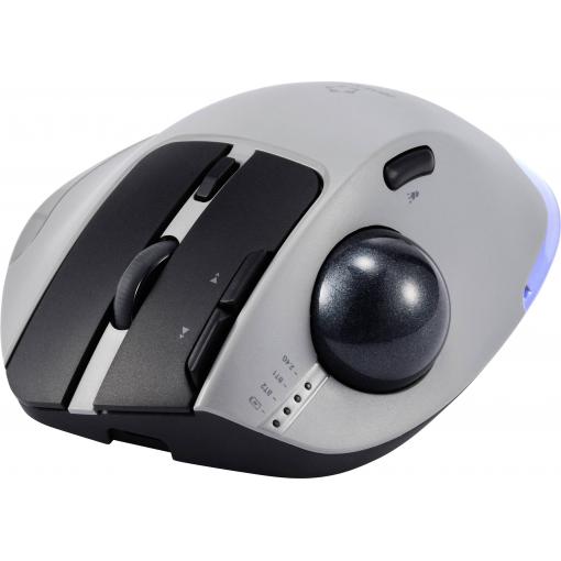 Renkforce RF-WLEM-500 optická Trackball, přenos bezdrátový, bezdrátový, Bluetooth®, 7 tlačítko, 400 dpi, 800 dpi, 1600 dpi, 2400 dpi, 4800 dpi, šedá, černá