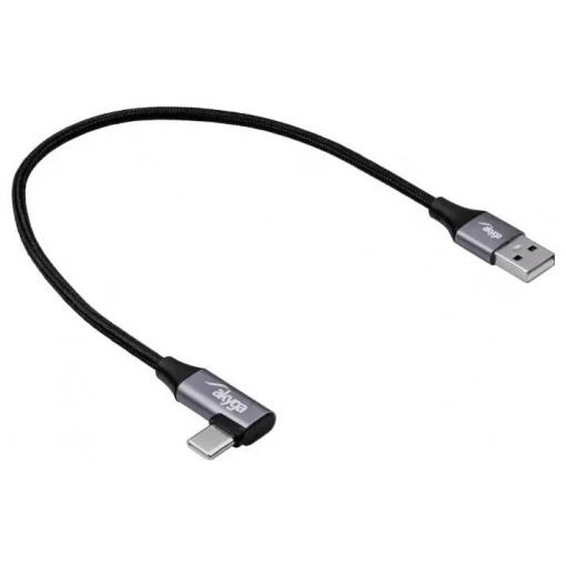 Akyga USB kabel USB 2.0 USB-C ® zástrčka 30 cm černá opletený AK-USB-58