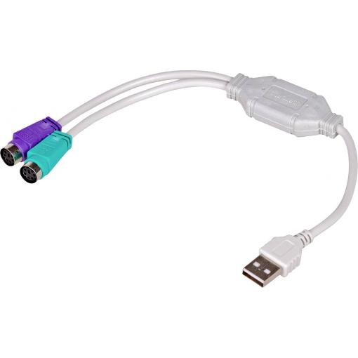 Akyga USB adaptér [1x USB 2.0 zásuvka A - 2x PS/2 zásuvka] AK-AD-15 25 cm