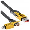 Akyga USB kabel USB 2.0 USB-A zástrčka, USB-C ® zástrčka, Apple Lightning konektor 1 m šedá Textilní plášť, mechanická odolnost, ploché provedení AK-USB-57