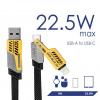 Akyga USB kabel USB 2.0 USB-A zástrčka, USB-C ® zástrčka, Apple Lightning konektor 1 m šedá Textilní plášť, mechanická odolnost, ploché provedení AK-USB-57