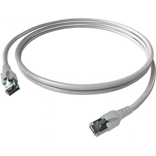 Easylan CP1KABABA0100 RJ45 síťové kabely, propojovací kabely CAT 6A S/FTP 10.00 m šedá dvoužilový stíněný, bez halogenů, samozhášecí 1 ks
