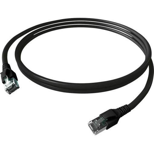 Easylan CP1KSBSBS0100 RJ45 síťové kabely, propojovací kabely CAT 6A S/FTP 10.00 m černá dvoužilový stíněný, bez halogenů, samozhášecí 1 ks