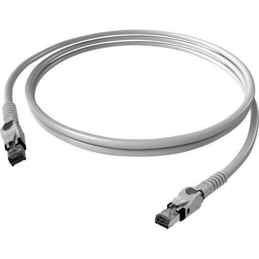 Easylan CP1OAMSMS0075 RJ45 síťové kabely, propojovací kabely CAT 6A S/FTP 7.50 m šedá dvoužilový stíněný, bez halogenů, samozhášecí 1 ks