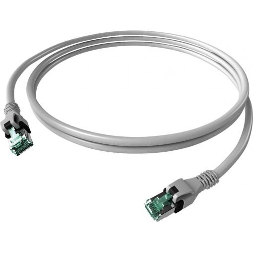 Easylan CPP1OAAAAA0010 RJ45 síťové kabely, propojovací kabely CAT 6A S/FTP 1.00 m šedá dvoužilový stíněný, bez halogenů, samozhášecí 1 ks