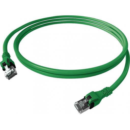 Easylan CPP1OGAGAG0030 RJ45 síťové kabely, propojovací kabely CAT 6A S/FTP 3.00 m zelená dvoužilový stíněný, bez halogenů, samozhášecí 1 ks