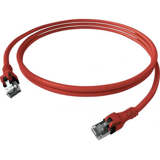 Easylan CPP1ORARAR0010 RJ45 síťové kabely, propojovací kabely CAT 6A S/FTP 1.00 m červená (jasná) dvoužilový stíněný, bez halogenů, samozhášecí 1 ks
