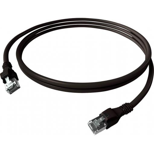 Easylan CPP1OSASAS0015 RJ45 síťové kabely, propojovací kabely CAT 6A S/FTP 1.50 m černá dvoužilový stíněný, bez halogenů, samozhášecí 1 ks