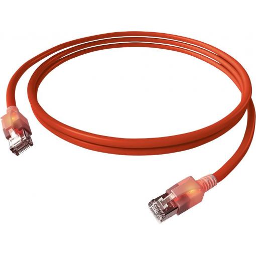 Easylan CS1ORADAD0010 RJ45 síťové kabely, propojovací kabely CAT 6A S/FTP 1.00 m červená (jasná) dvoužilový stíněný, bez halogenů, samozhášecí 1 ks