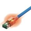 Easylan CS1OBADAD0005 RJ45 síťové kabely, propojovací kabely CAT 6A S/FTP 0.50 m modrá dvoužilový stíněný, bez halogenů, samozhášecí 1 ks