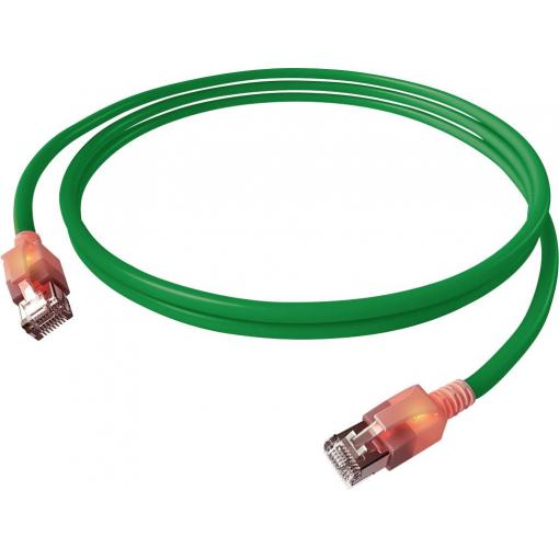 Easylan CS1OGADAD0010 RJ45 síťové kabely, propojovací kabely CAT 6A S/FTP 1.00 m zelená dvoužilový stíněný, bez halogenů, samozhášecí 1 ks