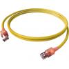Easylan CS1OYADAD0020 RJ45 síťové kabely, propojovací kabely CAT 6A S/FTP 2.00 m žlutá dvoužilový stíněný, bez halogenů, samozhášecí 1 ks