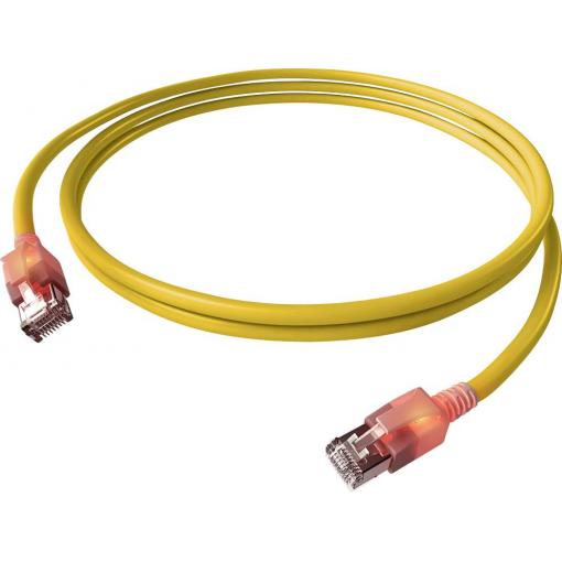Easylan CS1OYADAD0020 RJ45 síťové kabely, propojovací kabely CAT 6A S/FTP 2.00 m žlutá dvoužilový stíněný, bez halogenů, samozhášecí 1 ks